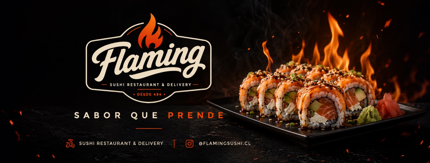 Rolls Flaming con fuego, fotografía de la portada oficial de Facebook